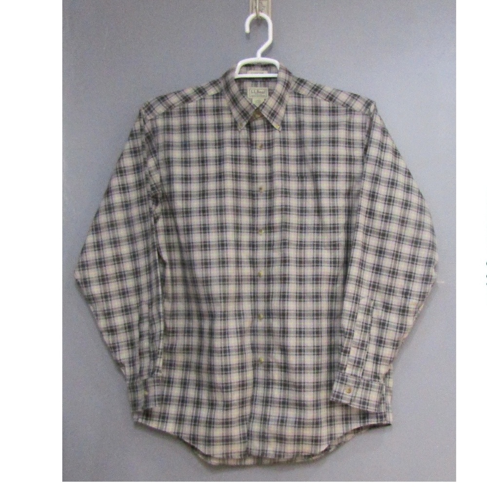 LL Bean U.S. Army Tartan Plaid Shirt Size M